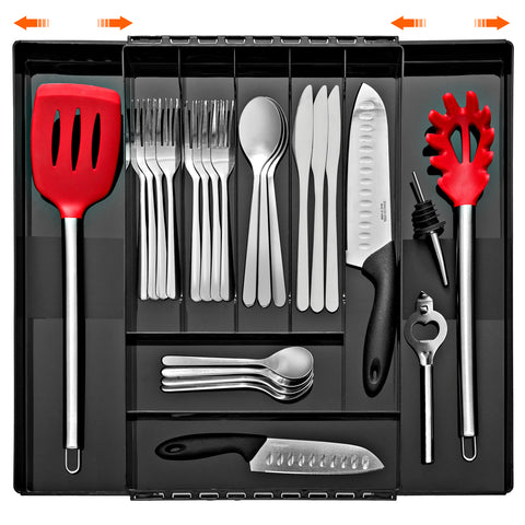 Expandable Kitchen Drawer Organizer & Utensil Tray