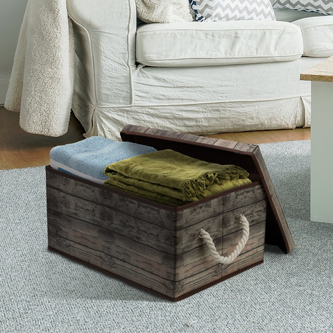 Pattern Storage Box (2 Pack Rustic Wood)