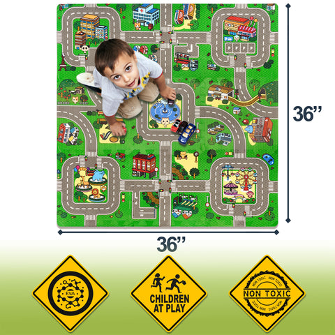 Floor Traffic Play Mat Interlocking Set (9 Pc)