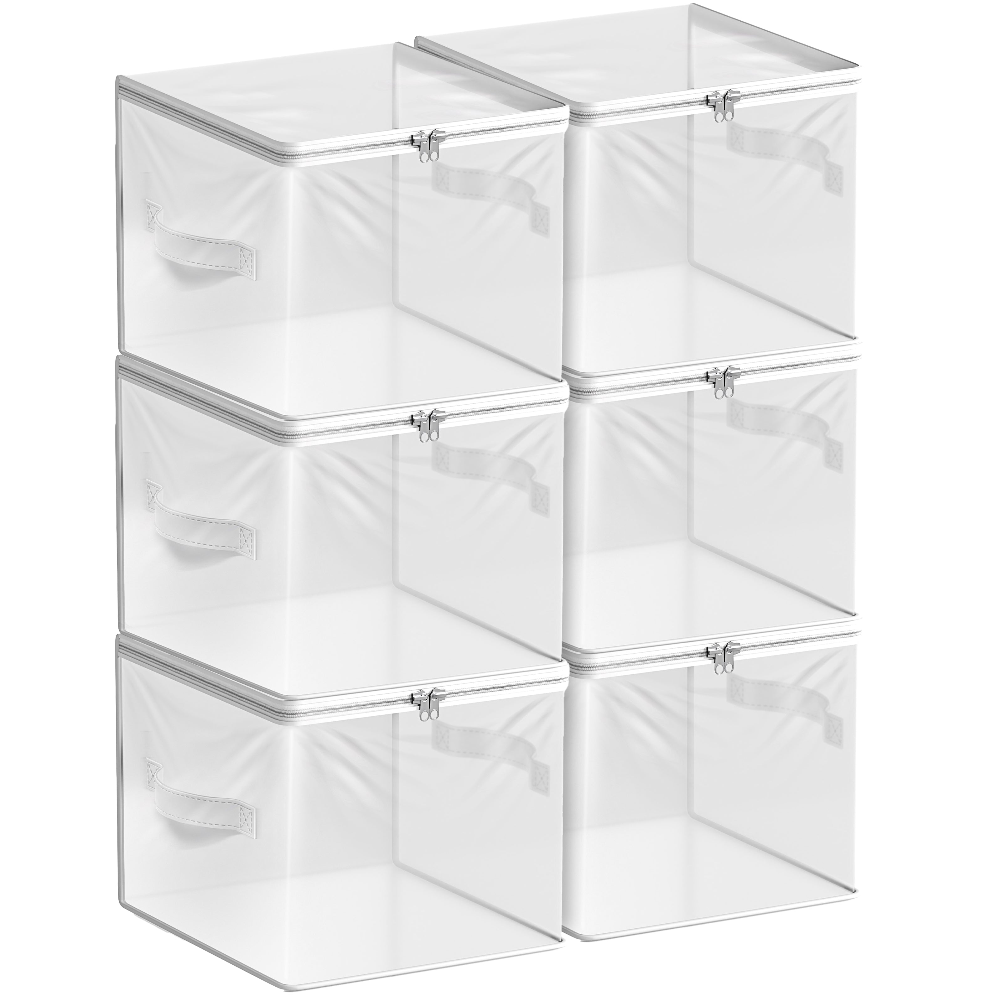 Clear Storage Cube with Zipper & Carry Handles - Sorbus Home