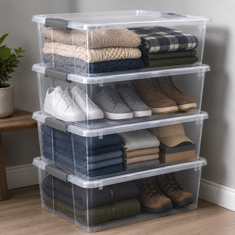 Underbed Bins with Lids (Set of 4)