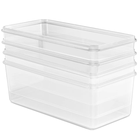 Long Rectangular Airtight Food Storage Containers with Lids (4 Pack)