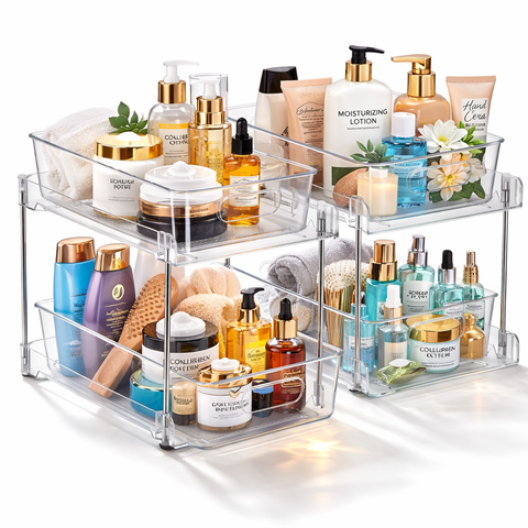 2-Tier Pull-Out Makeup Organizers