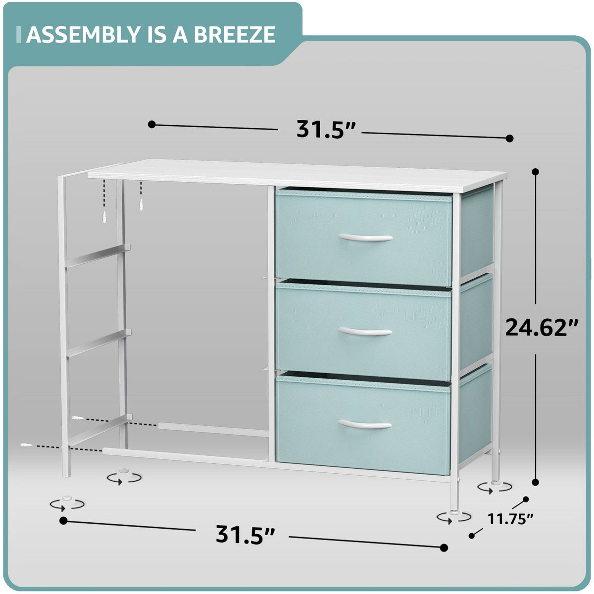 6 Drawer Fabric Dresser - Sorbus Home
