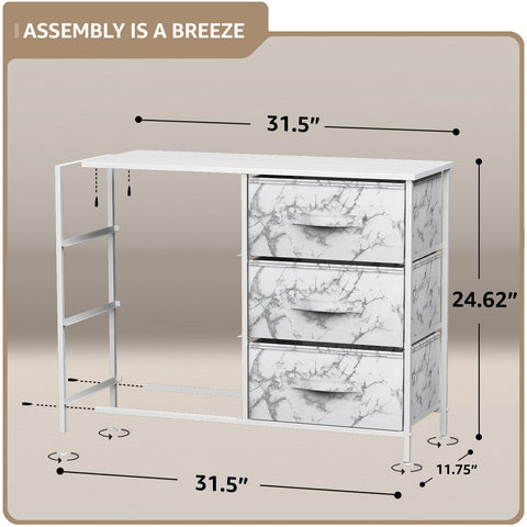 8-Drawer Dresser Stand (Marble Print)