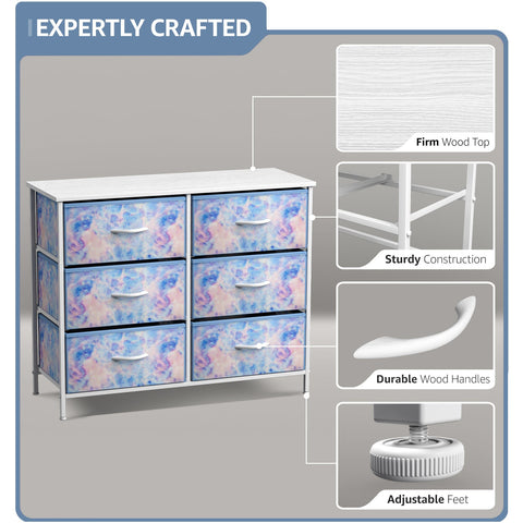 Sorbus 6 Drawer Fabric Dresser for Bedroom, home & office