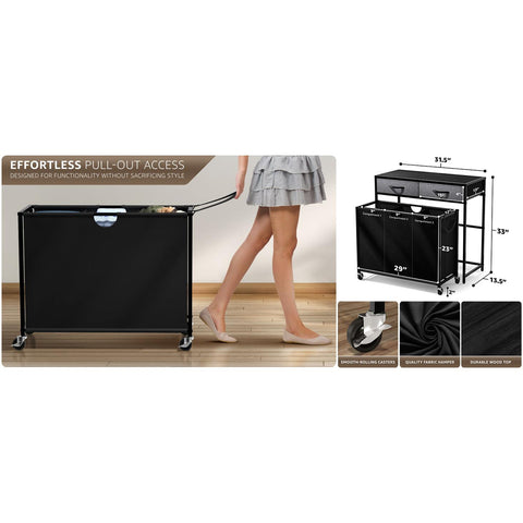 Pull-Out Laundry Hamper with Wheels