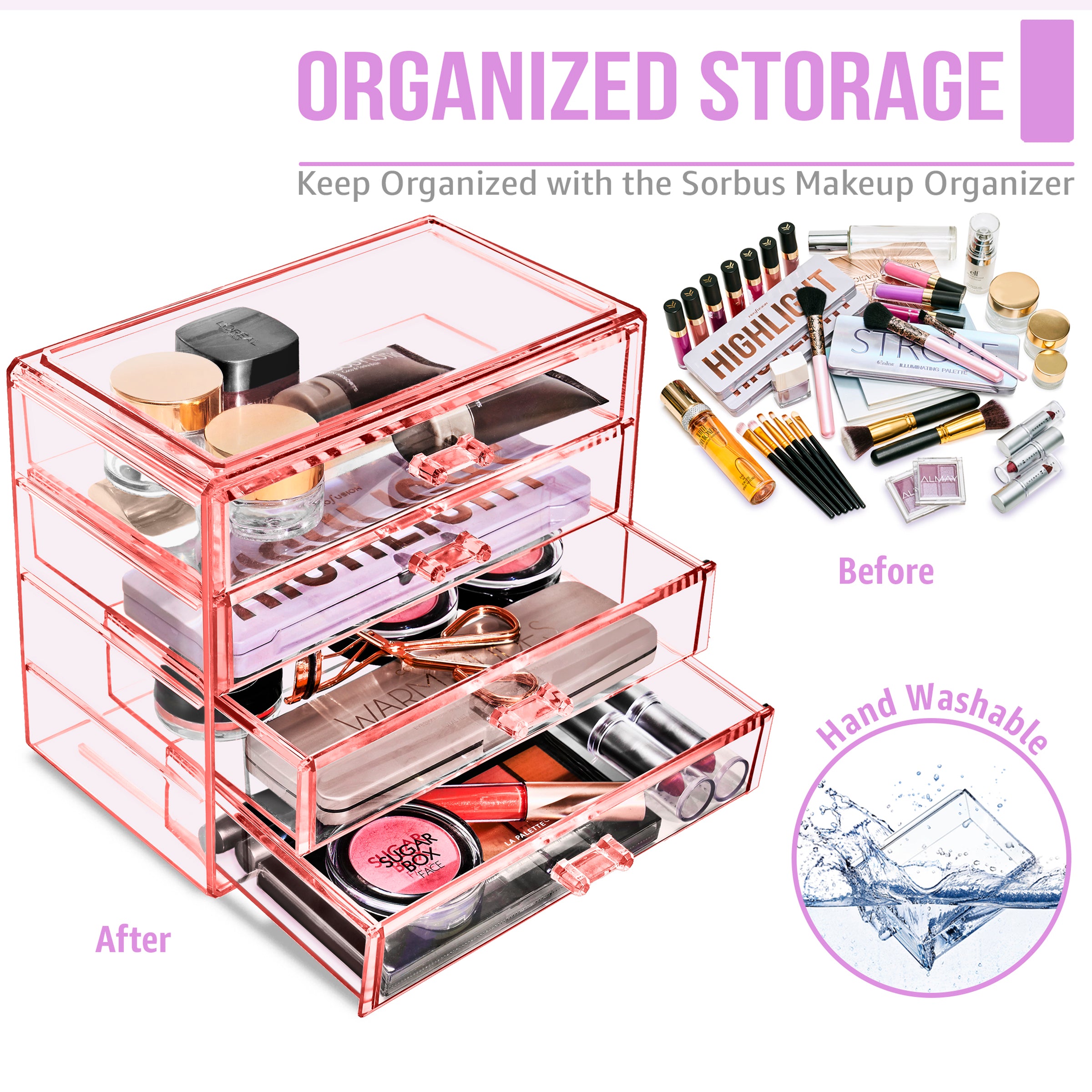 Small Makeup Organizer Case - 4 Drawers