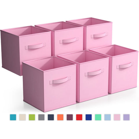 Storage Cube Bins - Pastel Colors (6-Pack)