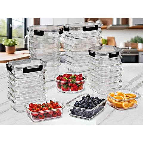 Rectangular Glass Meal Prep Containers Airtight (Set of 8)