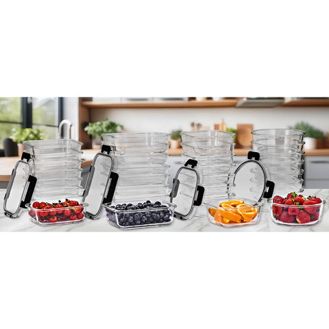 Rectangular Glass Meal Prep Containers Airtight (Set of 8)