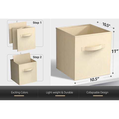 Storage Cube Bins - Neutral Colors (6-Pack)