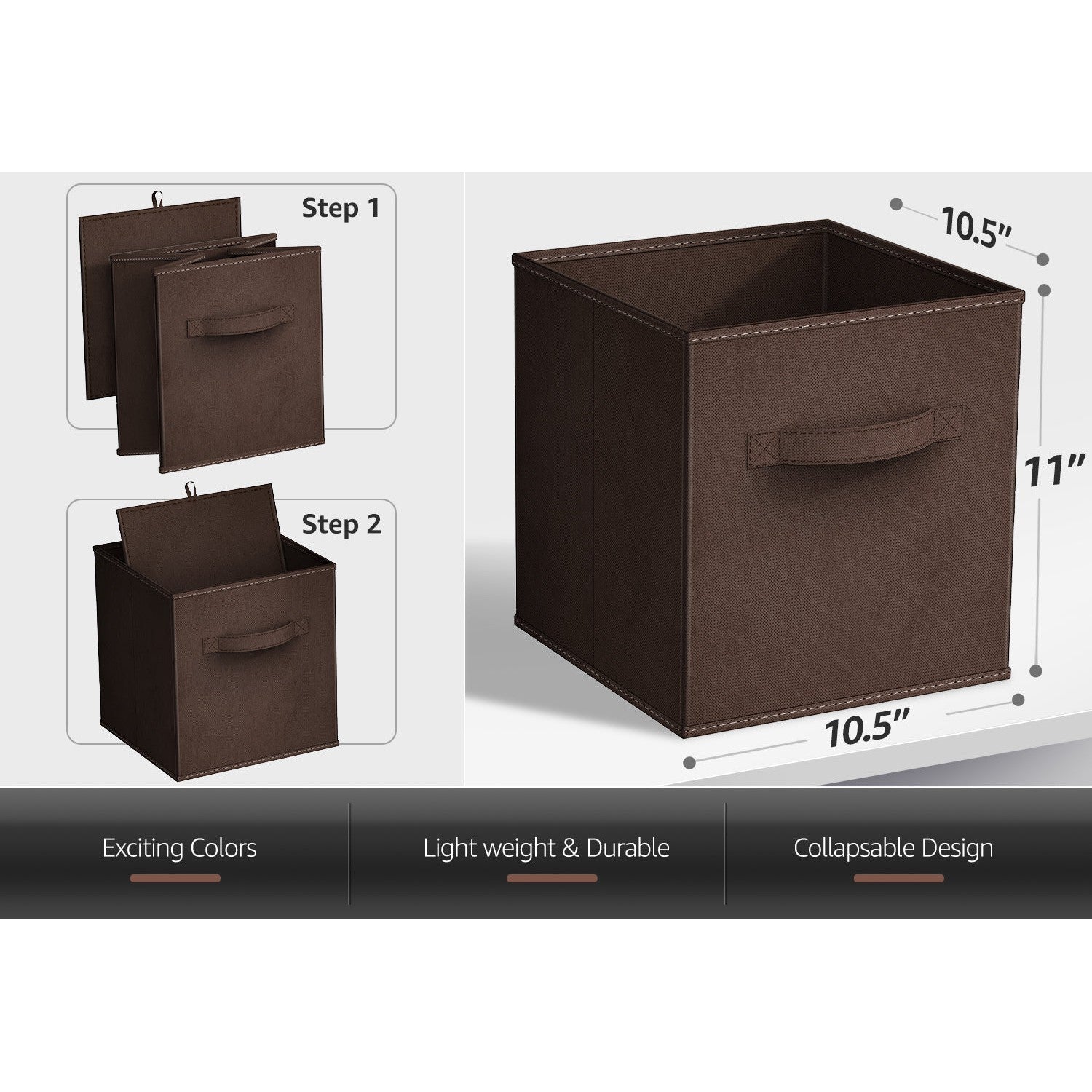 Sorbus Foldable Cube Storage Basket Bins, 6-Pack, Chevron Pattern