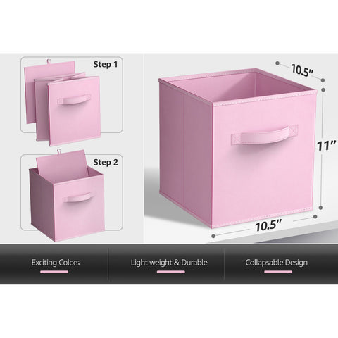 Storage Cube Bins - Pastel Colors (6-Pack)
