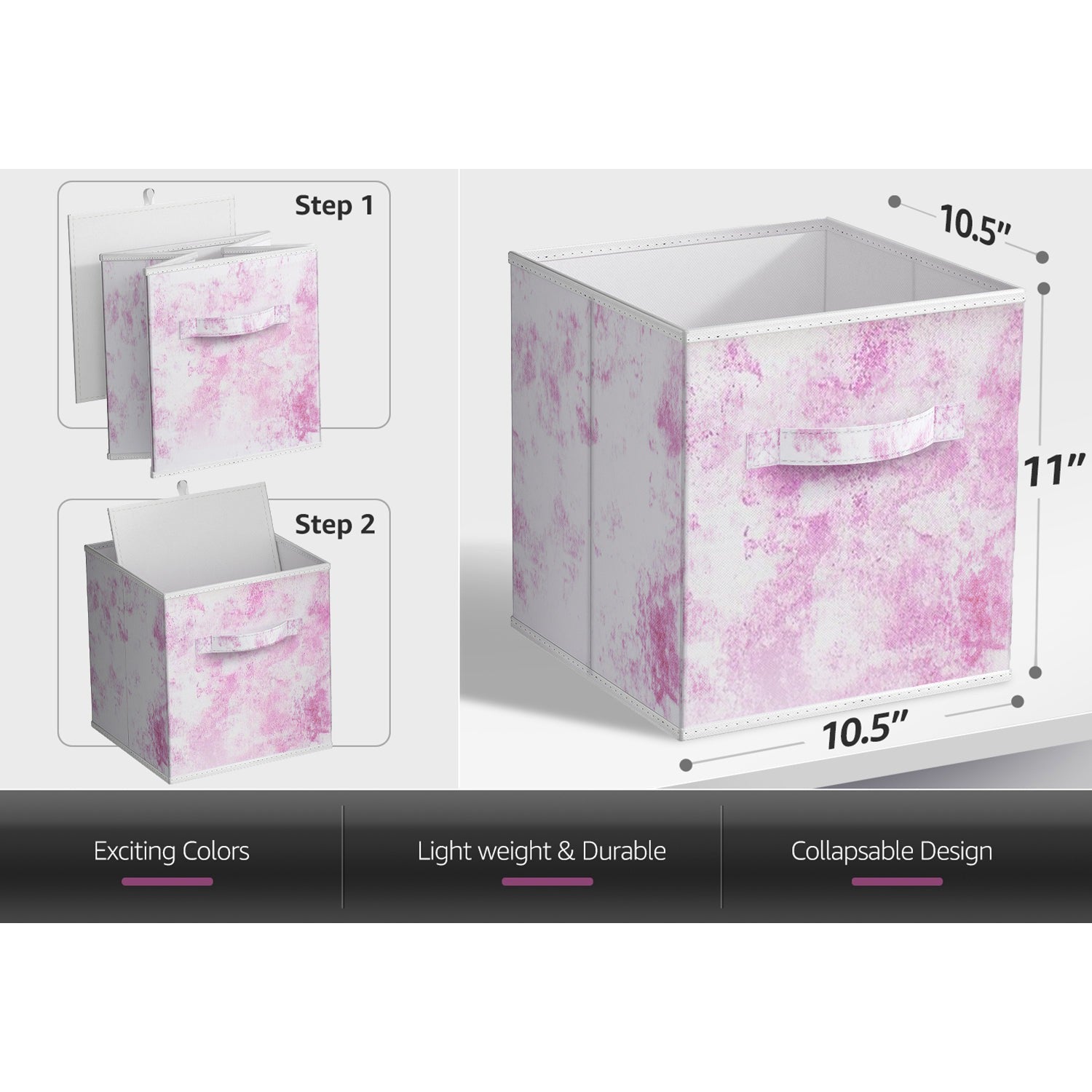Tie-Dye Storage Cube Bins (4-Pack)