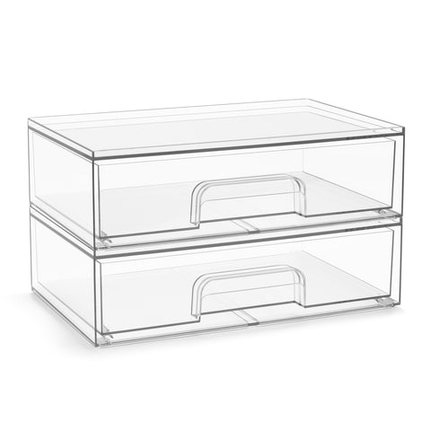 Acrylic Organizer Storage Drawers (2 Flat Drawer)