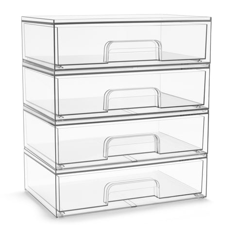 Acrylic Organizer Storage Drawers (4 Flat Drawer)