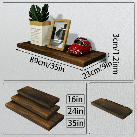 Solid Wood Floating Shelves (35”, Set of 2)