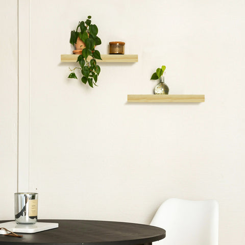 Solid Wood Floating Shelves (35”, Set of 2)