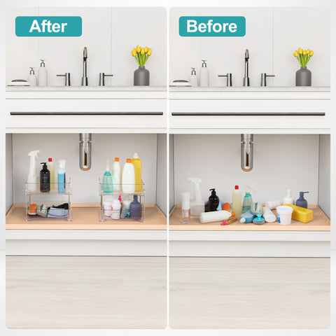 2-Tier Pull-Out Cleaning Organizers