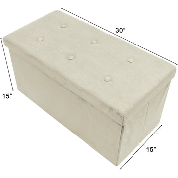 Faux Suede Storage Bench (Medium) - Sorbus Home