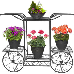 Cart Stand 6 Flower Pot Display Rack - Sorbus Home