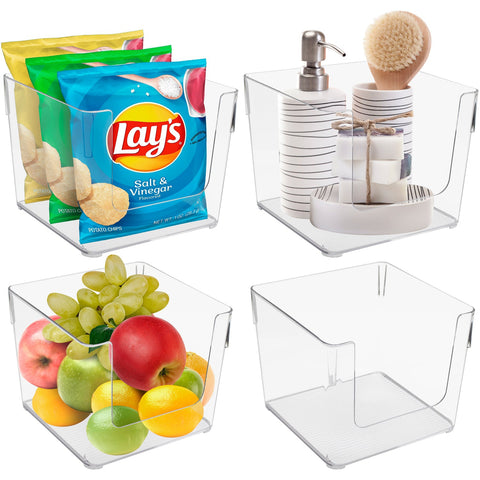 Clear Open Front Container Bin Set (Small Square)