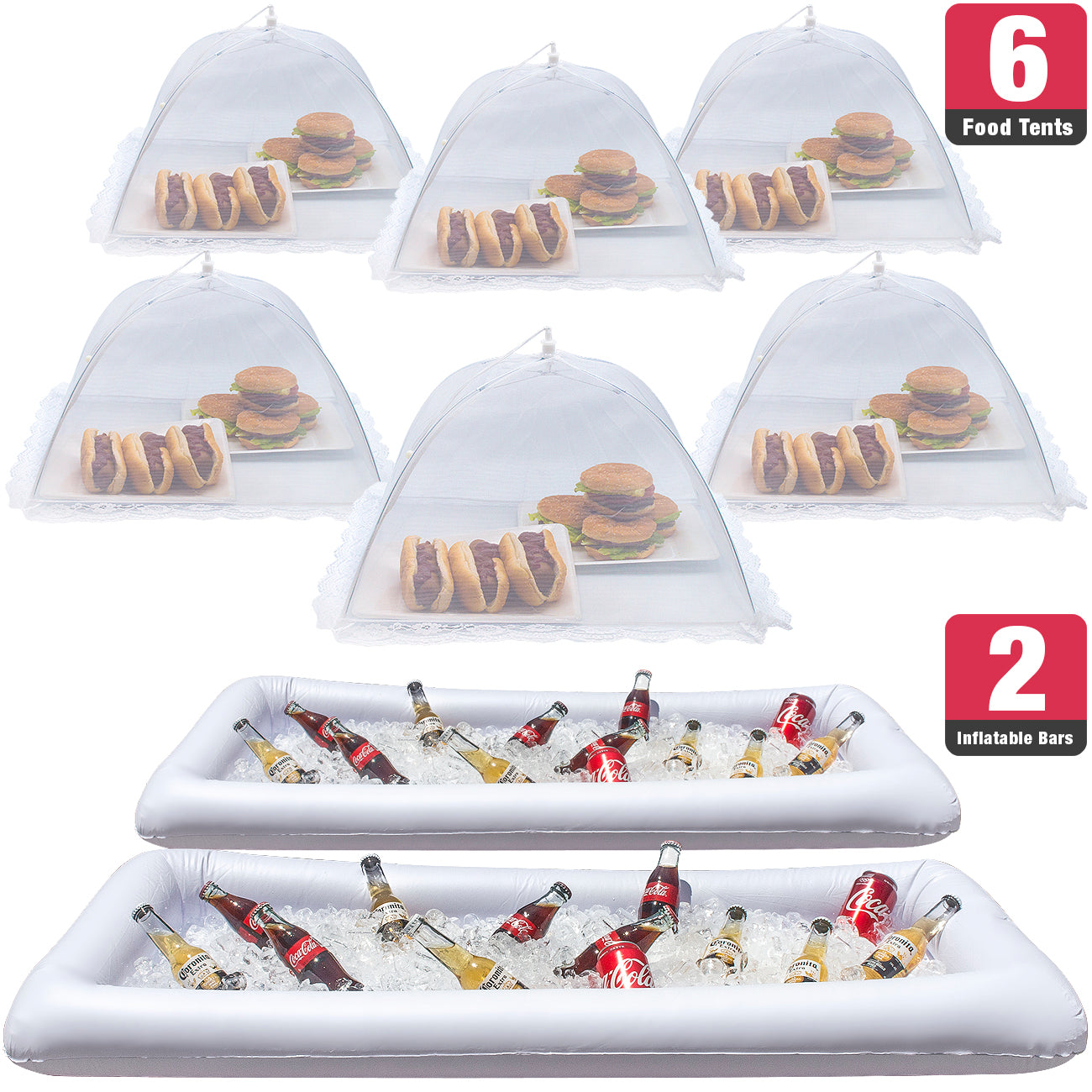 Inflatable Serving Bar and Food Cover Umbrellas (Bundle) - Sorbus Home