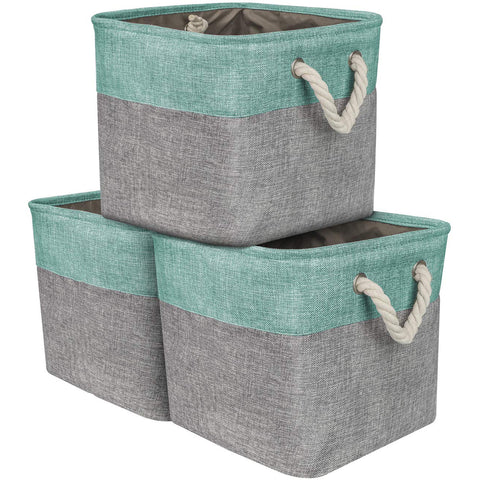 Twill Rope Storage Basket Set (3-Pack) - Sorbus Home