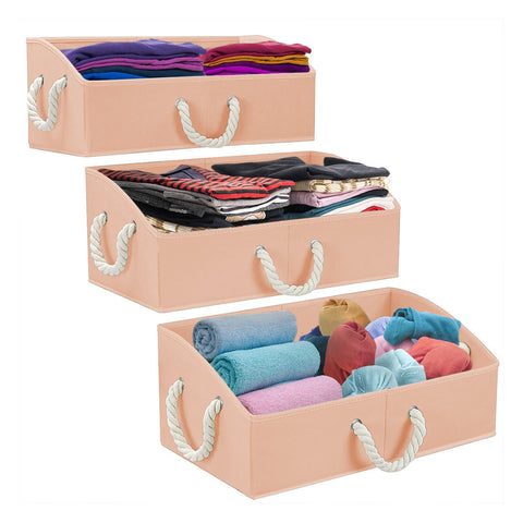 unamax 3 packs closet storage bins - trapezoid large storage box - foldable  fabric baskets for organizing clothes - baby toiletry, t