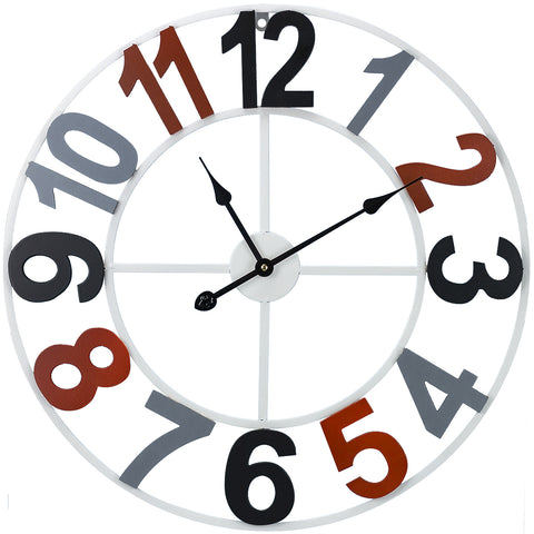 24” Wall Clock (Wood Numbers) - Sorbus Home