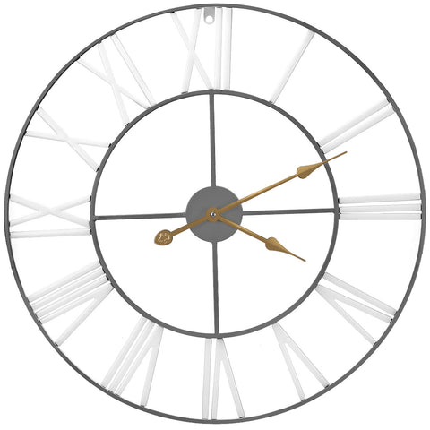 24" Wall Clock (White/Gray) - Sorbus Home