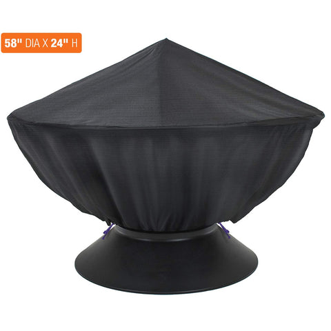 Sorbus Fire Pit Cover, Round, 36-Inch Diameter, Heavy Duty, Weather-Resistant, Perfect For Home, Garden, Patio Furniture, Black - Sorbus Home