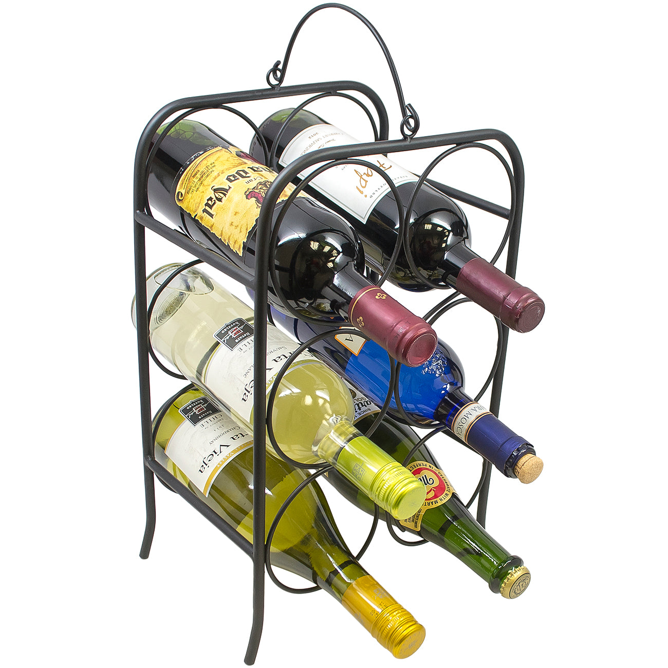 Compact countertop wine rack