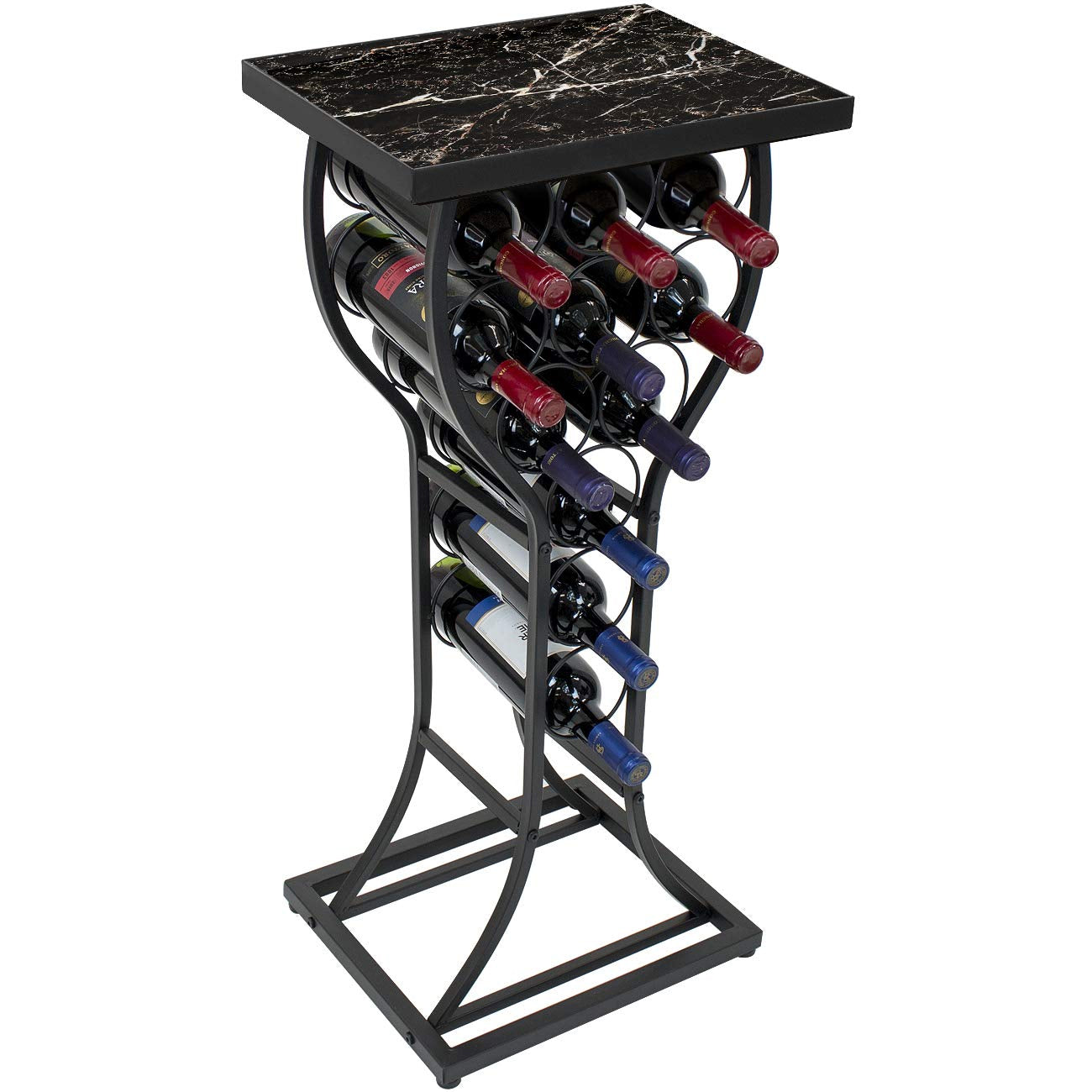 11 Bottle Marble Wine Rack Table – Sorbus Home