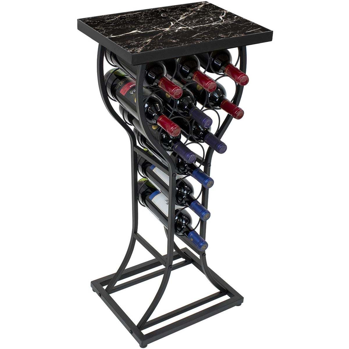 Marble Wine Rack Table - Sorbus Home