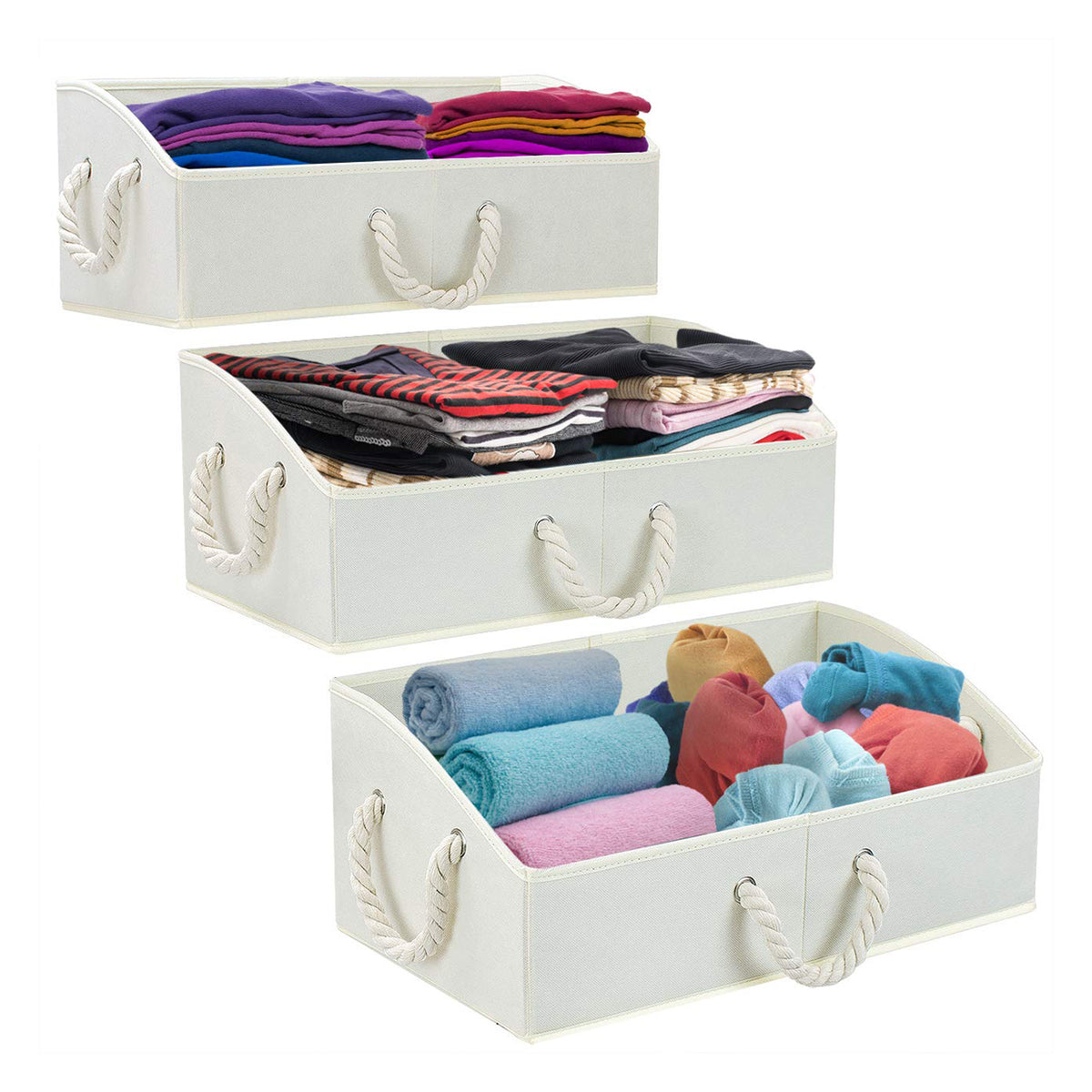 Homsorout Closet Basket, Trapezoid Storage Bins with Handles, 6