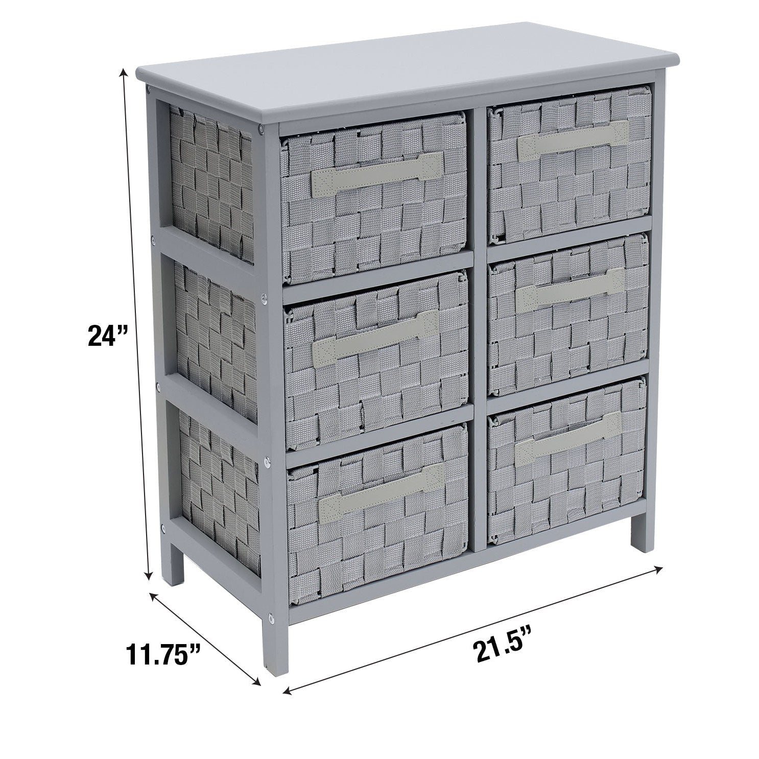 6-Drawer Woven Storage Dresser Chest