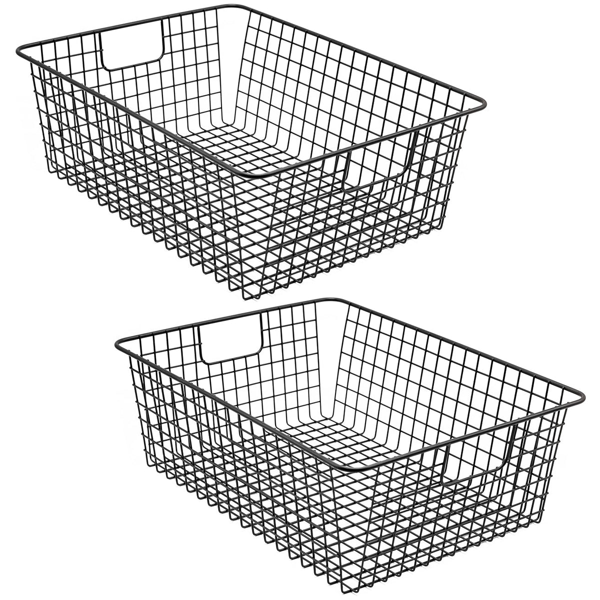 Farmhouse Wire Storage Basket Bins (2-Pack)