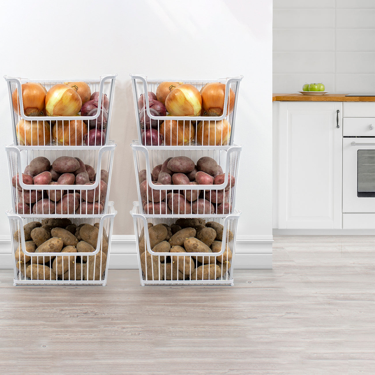 Stackable Storage Wire Baskets, Freezer Baskets for Chest Freezer Open  Front Pan