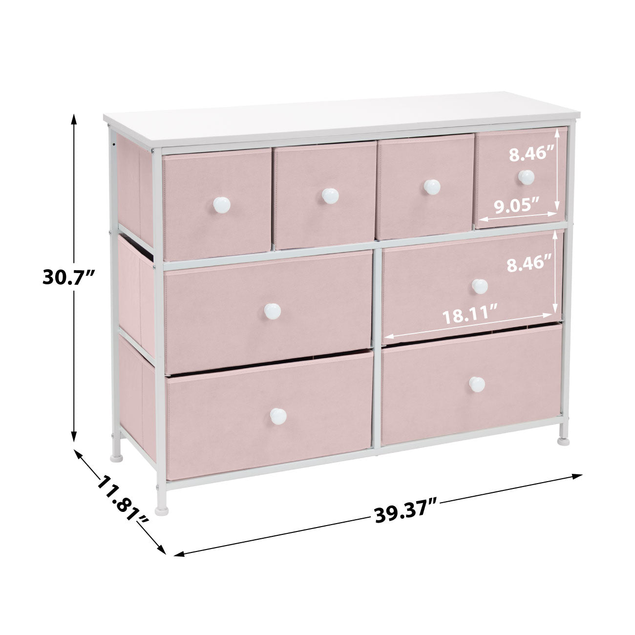 8-Drawer Chest Dresser w/knobs (Pastel Colors)