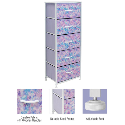 5-Drawer Tower Nightstand (Tie-dye Colors)