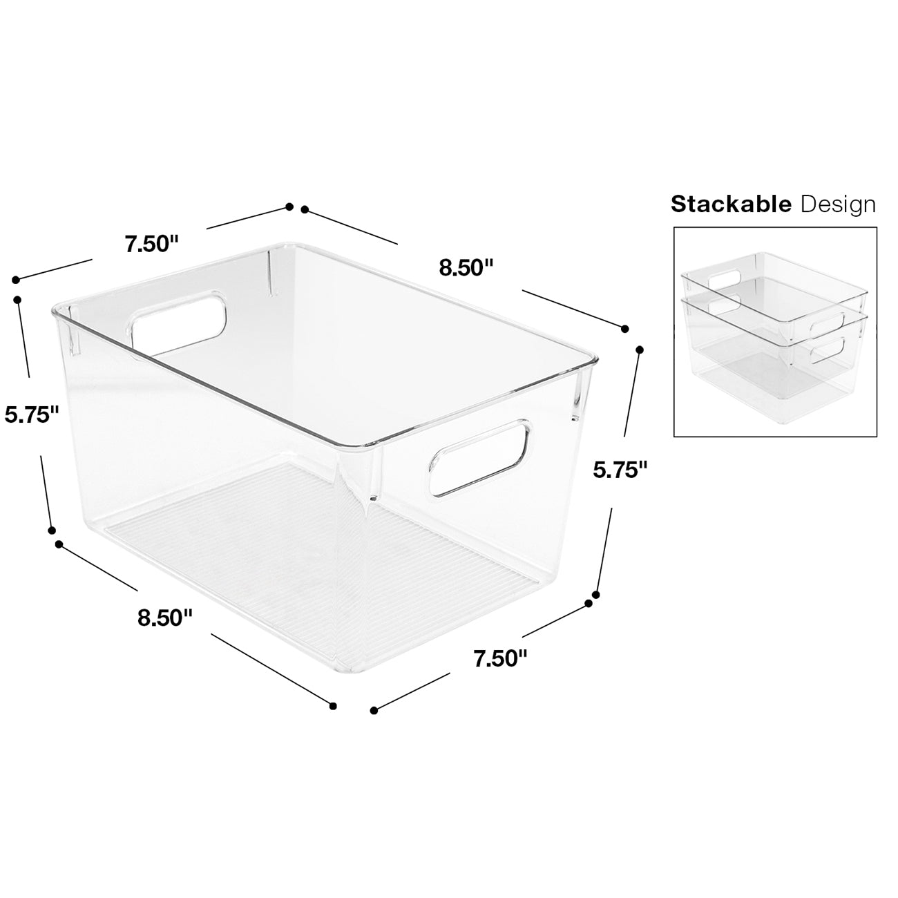 Sorbus Fridge Drawers - Clear Stackable Pull Out Refrigerator Organizer  Bins (2 Pack, Medium)