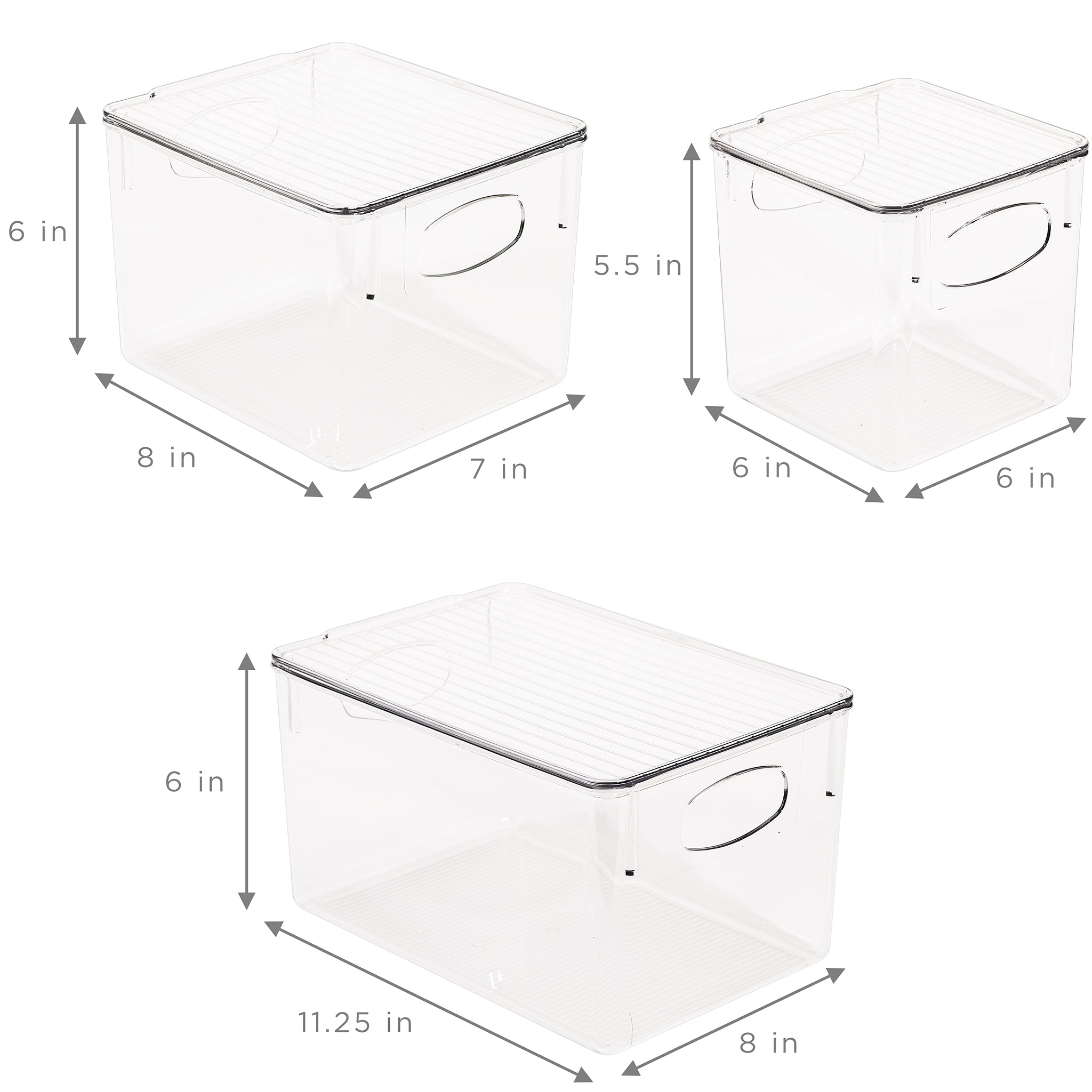 Clear Plastic Storage Bins with Handles (Large)