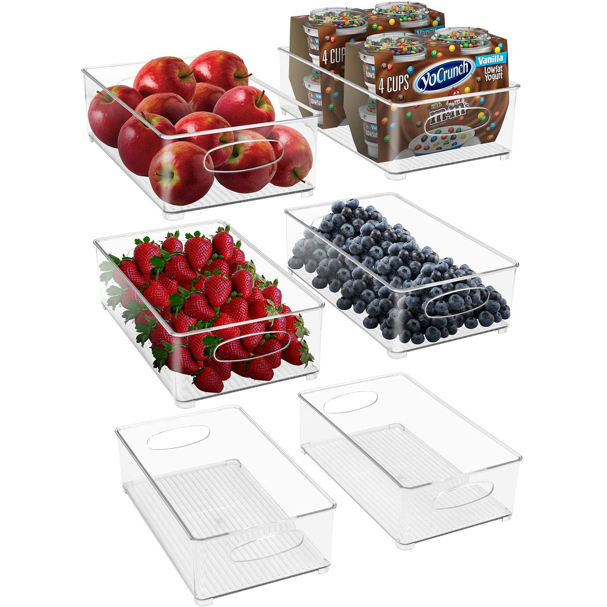 Sorbus Clear Storage Bins for Kitchen Pantry, fridge & more