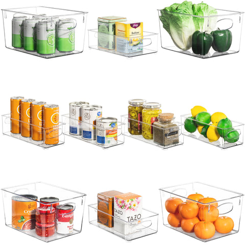 10-Piece Clear Plastic Container Bin Set