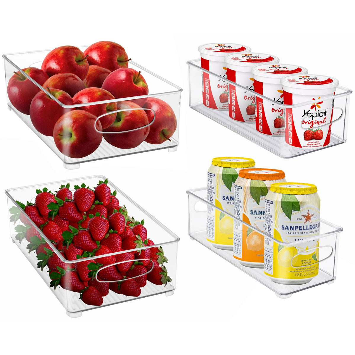 쌓아 쓰는 냉장고·팬트리 정리함 (Stackable Refrigerator / Pantry Organizer Bins / 투명 정리 수납함)