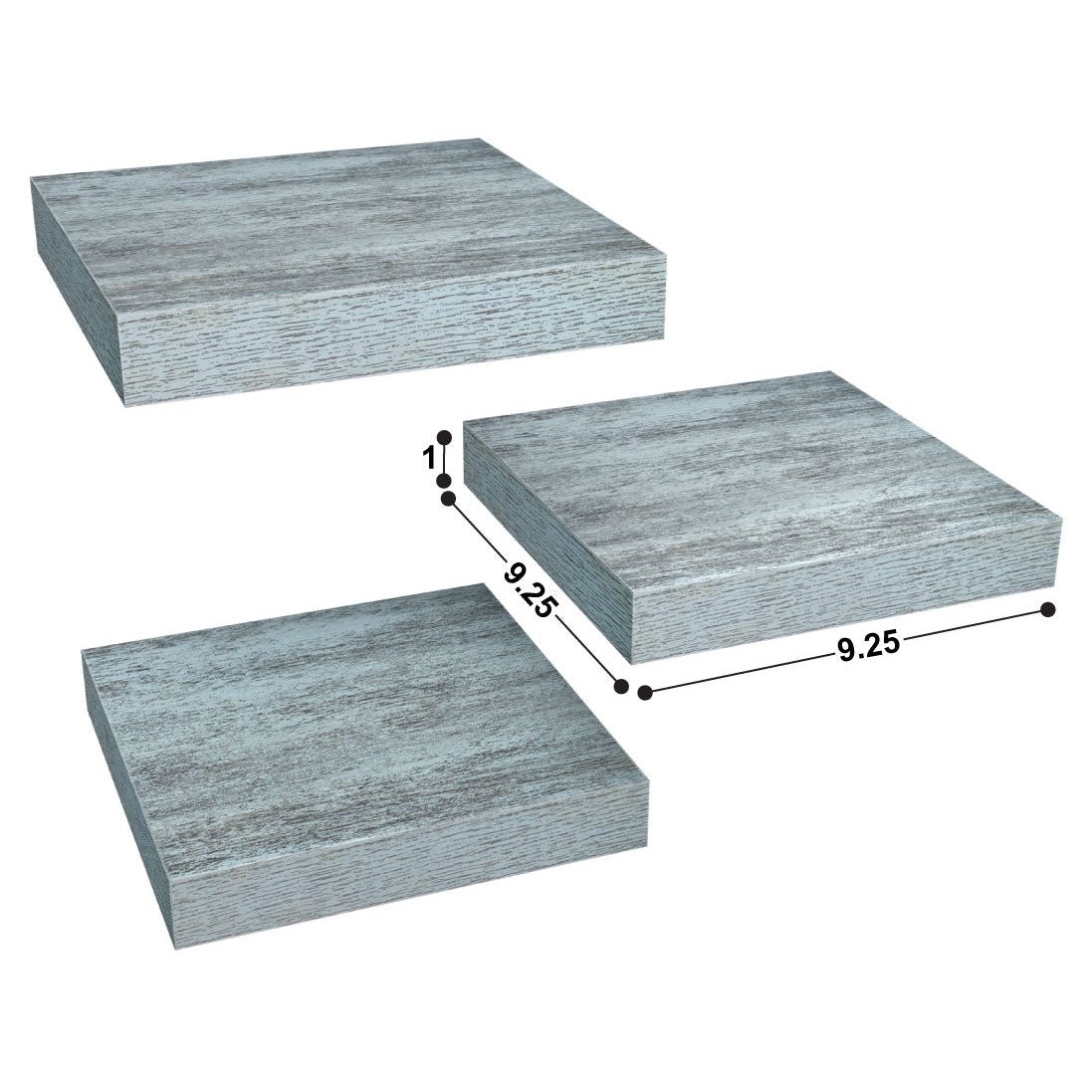 Rustic Floating Square Shelves (3-Pack)