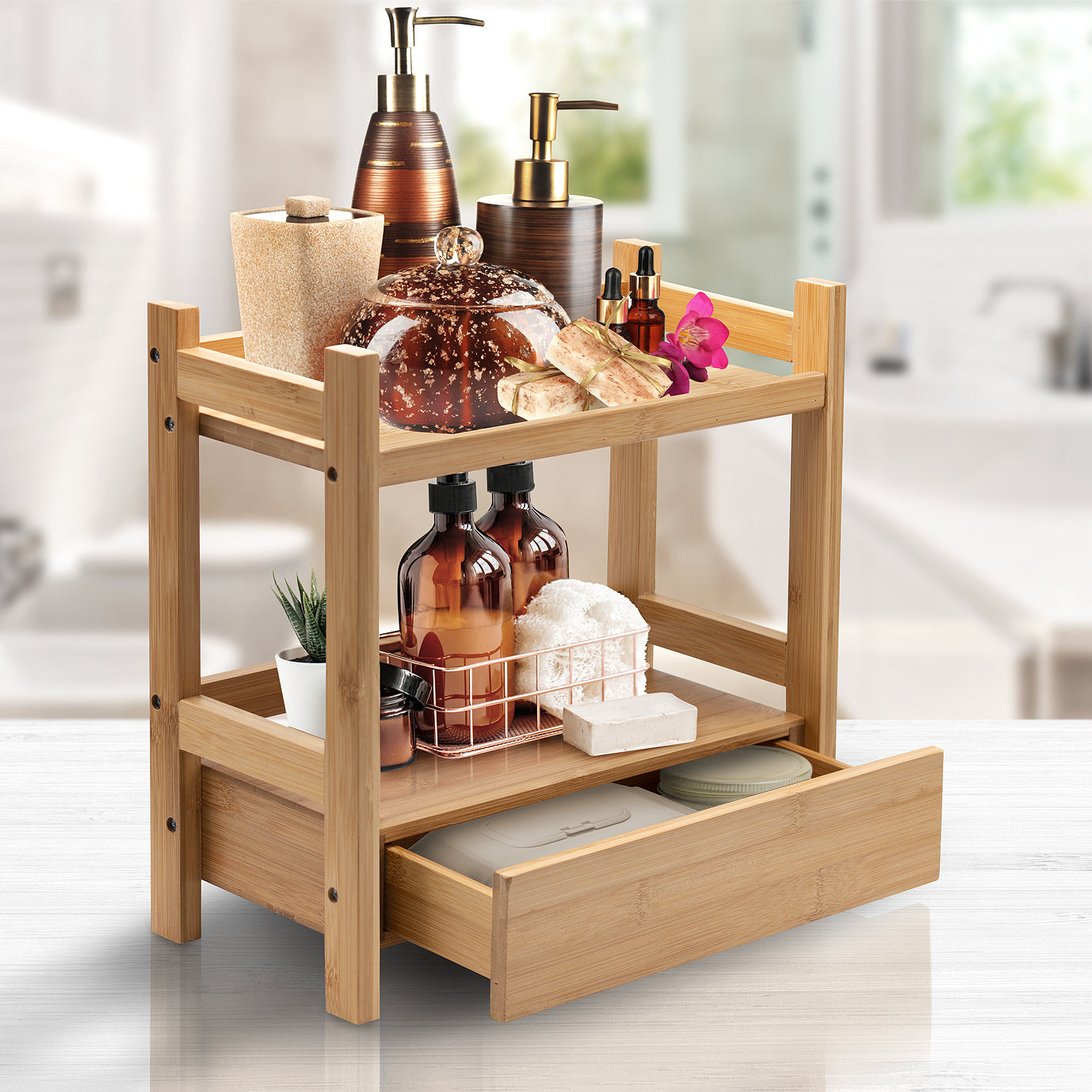 Bamboo Hanging Shower Caddy Made From Natural Bamboo 2 Level Storage  Organizer
