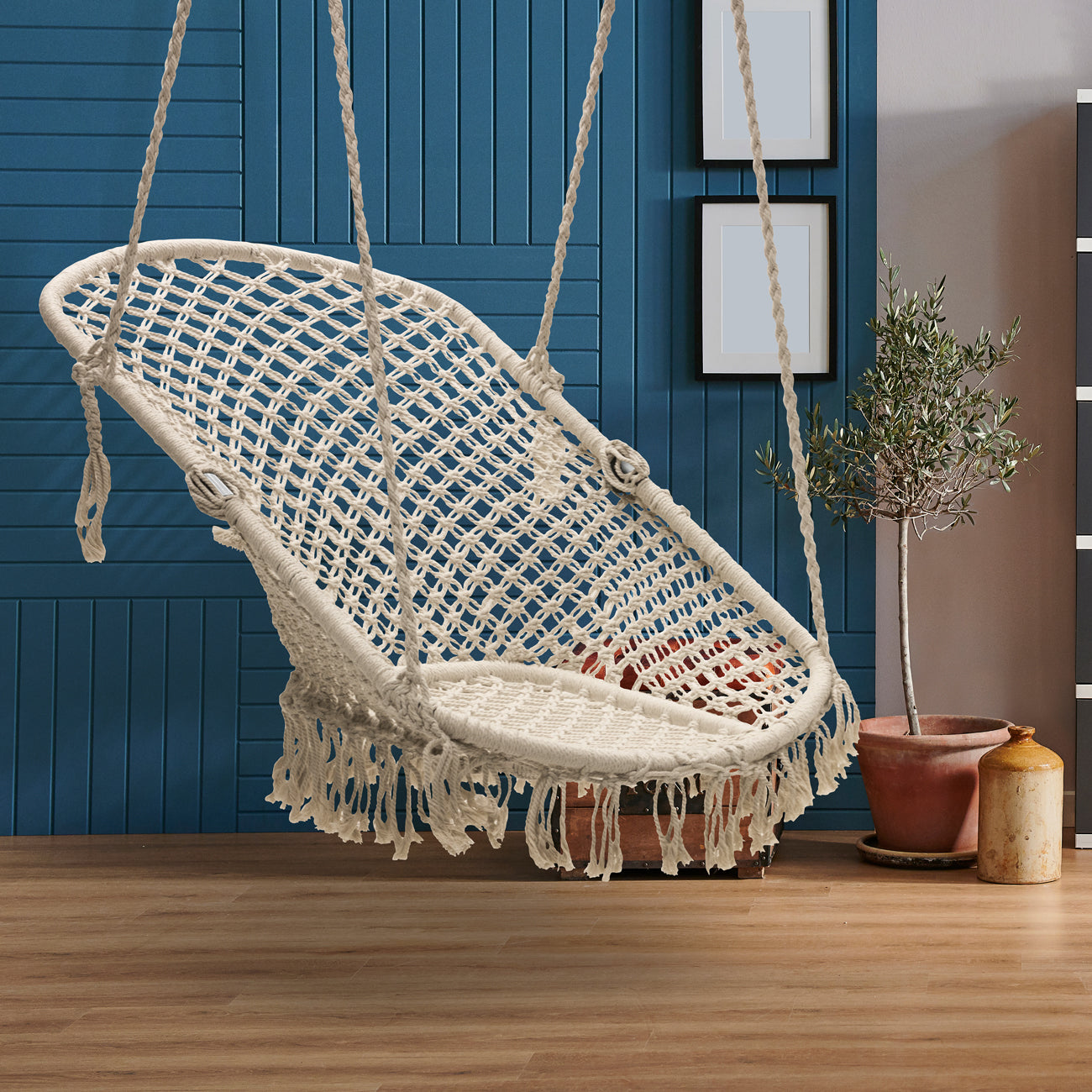 Macramé Lounge Chair Swing - Sorbus Home
